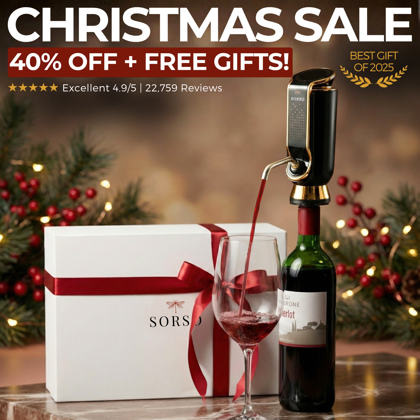 Sorso Wine Aerator, Preserver & Dispenser
